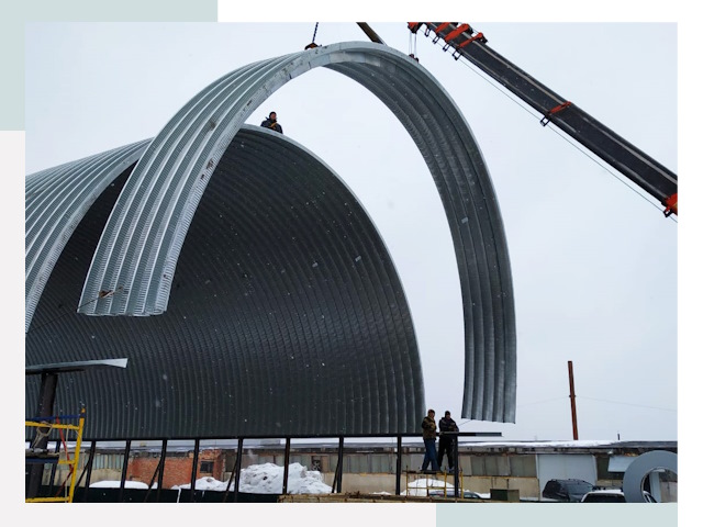 Полукруглые ангары в Электростали